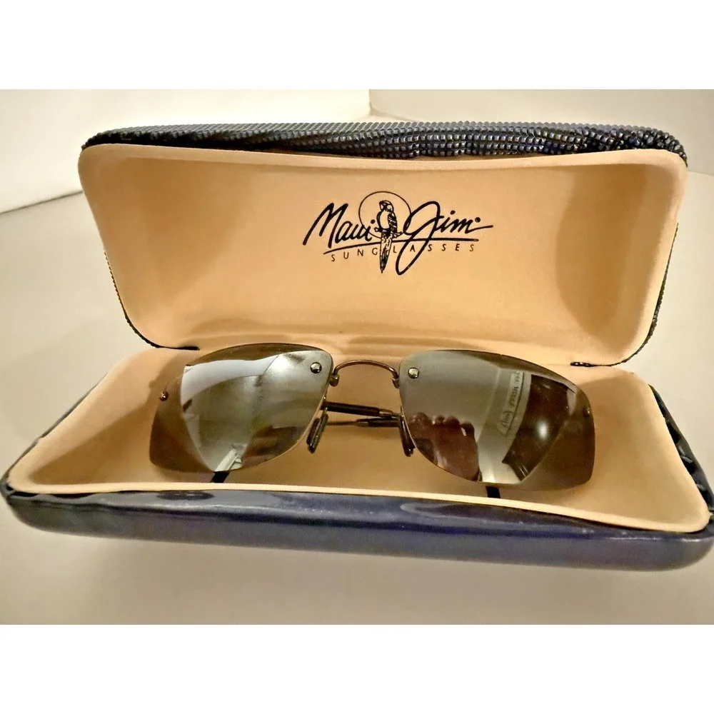 MAUI JIM Sunglasses MJ-352-02 Pali Black Flexon Polarized Half Rim Case Unisex